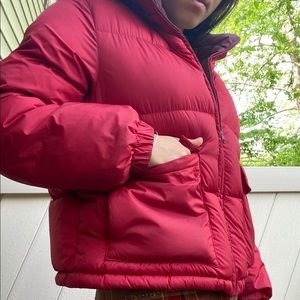 Reversible cropped puffer jacket